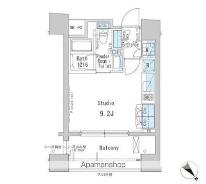 パークアクシス茅場町[1R/25.62m2]の間取図