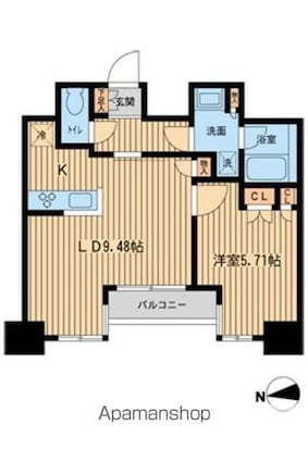 ＫＤＸレジデンス東新宿[1LDK/42.82m2]の間取図
