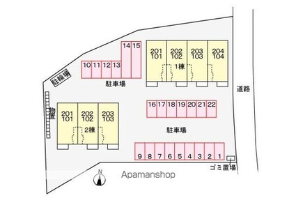 新潟県上越市東城町３丁目[1LDK/50.03m2]の配置図