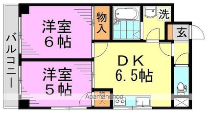 コーポ紅花[2DK/38.88m2]の間取図