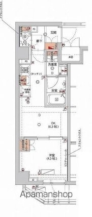 ハーモニーレジデンス神楽坂ヒルズｓｅｃｏｎｄ[1DK/26.98m2]の間取図