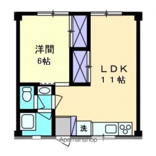 ８７ｇ　Ｗｏｈ（ウォー）吉島東[1LDK/40m2]の間取図