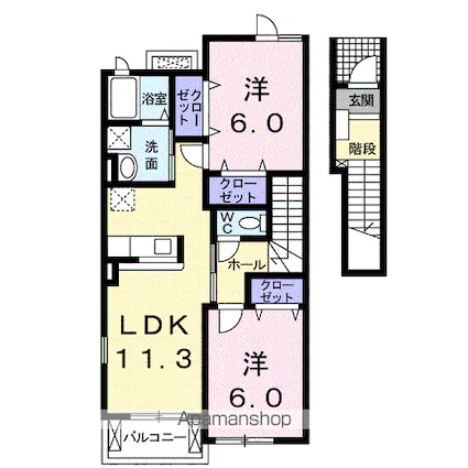 サニー・ＫⅠ[2LDK/58.48m2]の間取図