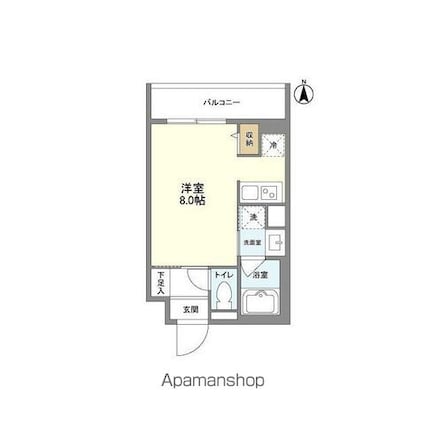 パルムクレスト武蔵小山　サウス棟[1R/22.51m2]の間取図