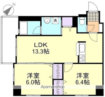 ＣＯＣＯ川西町[2LDK/55.78m2]の間取図