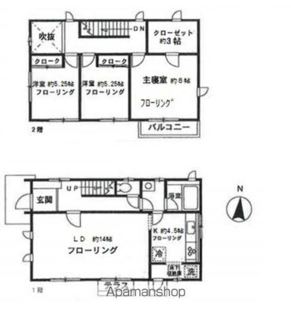 祖師谷６丁目賃貸住宅　Ａ棟[3LDK/98.12m2]の間取図