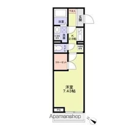 アットリラ稲毛海岸Ａ[1K/25.26m2]の間取図