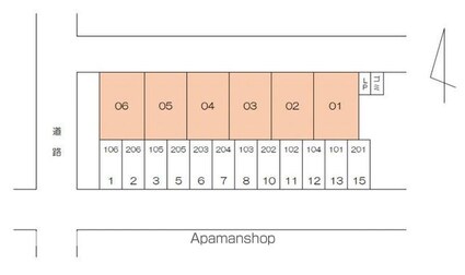 ガーデニアⅠ[1K/20m2]の配置図