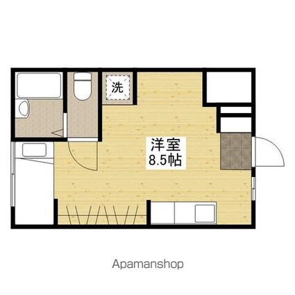 広島県広島市南区西本浦町[1R/19.51m2]の間取図