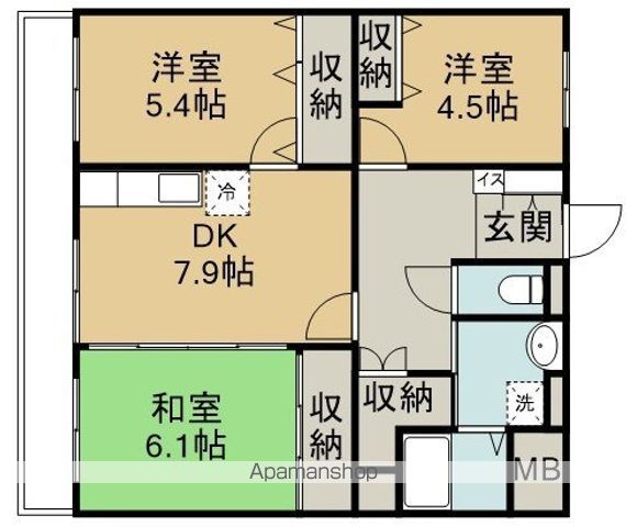 鶴ヶ島新町ハイツの間取り写真