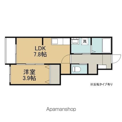 トゥルーチェ[1DK/32.71m2]の間取図