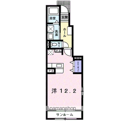 バーミィ・ウィング[1R/36.28m2]の間取図