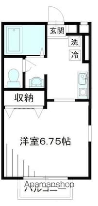 サンヒルズ[1K/23.18m2]の間取図