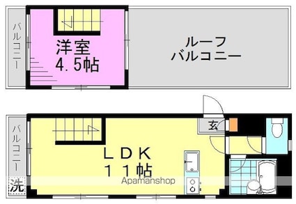 阿佐ヶ谷サウスウィング[1LDK/32m2]の間取図