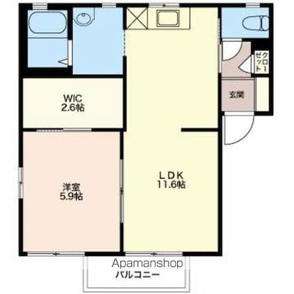 エスポワール古城[1LDK/43.75m2]の間取図