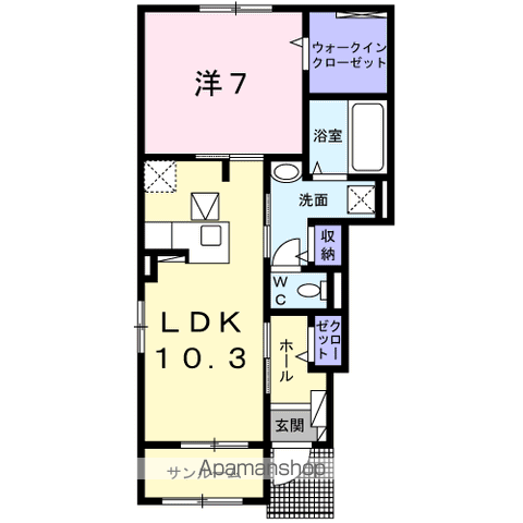 【糟屋郡宇美町宇美中央のアパートの間取り】