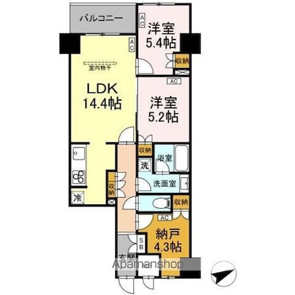 サンジョイアゼロ[2LDK/65.79m2]の間取図