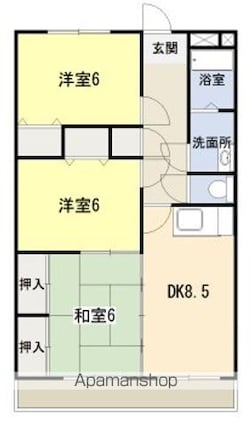 テンダーパレス[3DK/65.48m2]の間取図