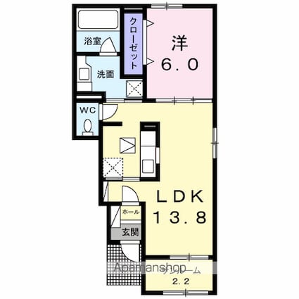 ヴィラ大畑Ａ[1LDK/50.06m2]の間取図