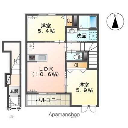 グラス・ニコル[2LDK/50.94m2]の間取図