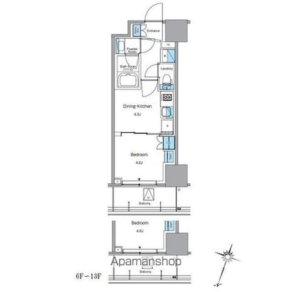 ルフォンプログレ渋谷ヒルトップ[1DK/25.74m2]の間取図
