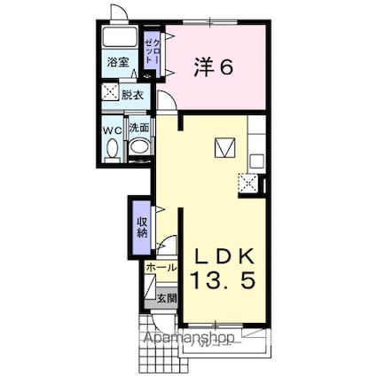 サン・イースト　Ａ[1LDK/44.82m2]の間取図