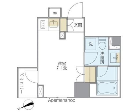 Ｂｒｉｌｌｉａ　ｉｓｔ　銀座東[1R/22.3m2]の間取図