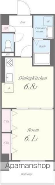 ライツ福助[1DK/34.02m2]の間取図