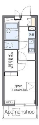 レオパレスβ[1K/19.87m2]の間取図