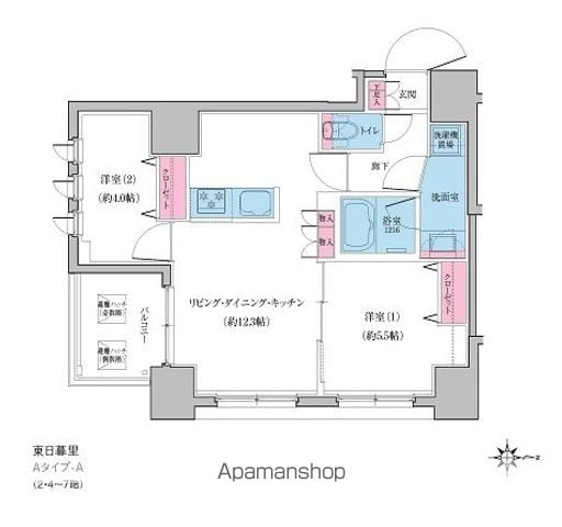 荒川区東日暮里のマンションの間取り