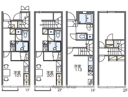 レオパレスはばたけⅡ[1K/28.02m2]の間取図