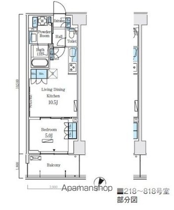 ロイヤルパークス赤羽ノース[1LDK/40.95m2]の間取図