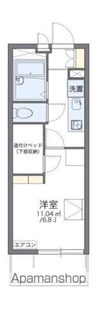レオパレスＯＫＡＮＯ[1K/19.87m2]の間取図