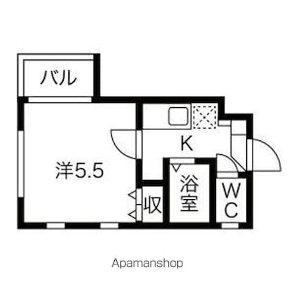 ニューキャッスル中野新橋[1K/17.29m2]の間取図