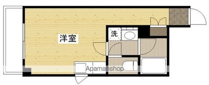 広島県広島市中区宝町[1R/21.21m2]の間取図