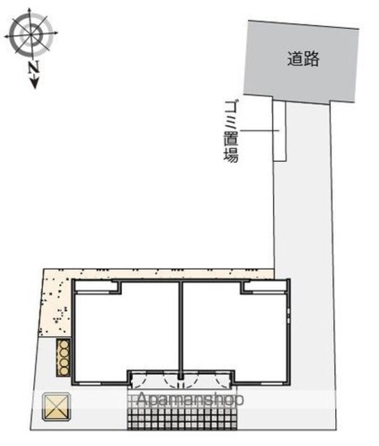 クレイノ雅[1K/23.3m2]の配置図