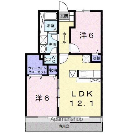 ロマネコンティⅢ[2LDK/56.8m2]の間取図