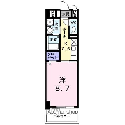 エスパシオ南蔵王[1K/30.05m2]の間取図