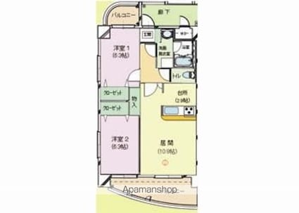 ブライムマンションはなみずき[2LDK/60.34m2]の間取図
