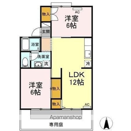 メゾン・ド・アムール[2LDK/53m2]の間取図