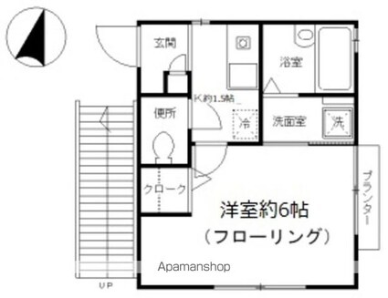 カトル東十条[1K/20.99m2]の間取図