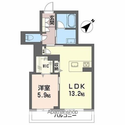 フィグ古江東町[1LDK/49.95m2]の間取図