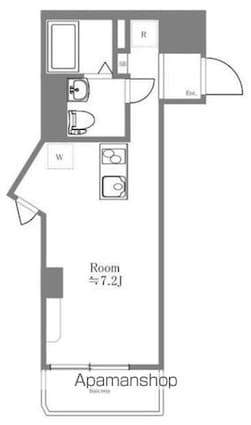 パレ・ドール高輪[1R/21.52m2]の間取図