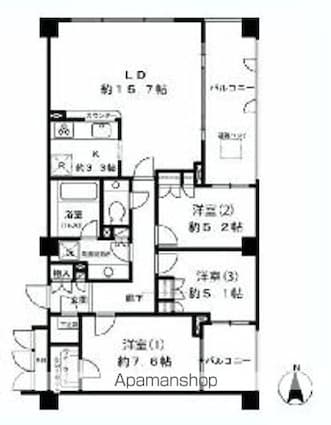 ガーデンコートＴ[3LDK/82.5m2]の配置図