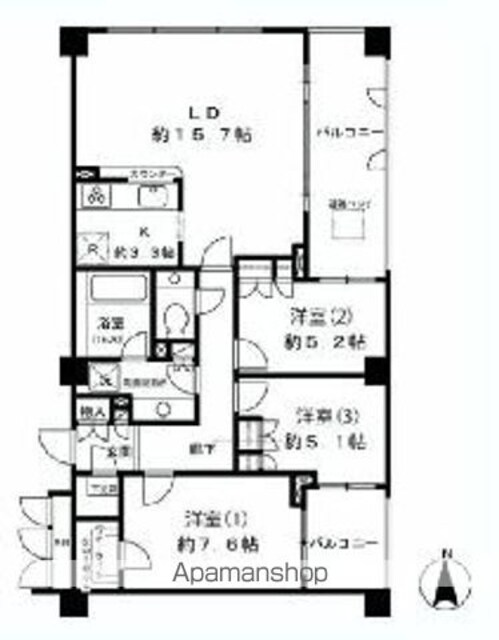 ガーデンコートＴ[3LDK/82.5m2]の配置図
