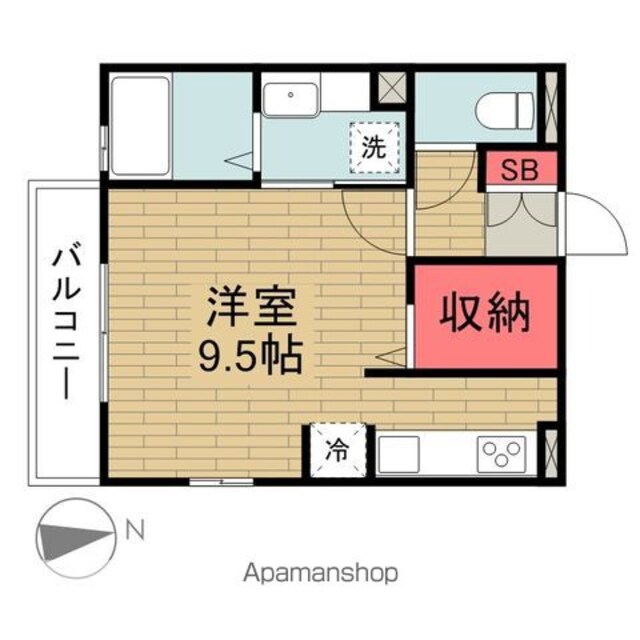 Ｍ’ｓ　ｈｏｕｓｅ[1K/27.79m2]の間取図