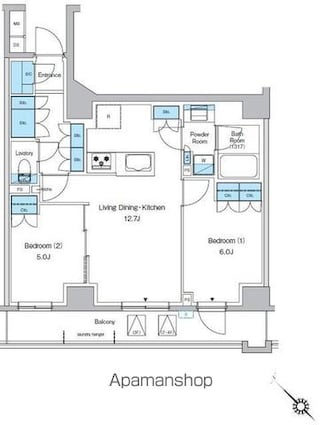 プレディアコート西葛西[2LDK/57.23m2]の間取図
