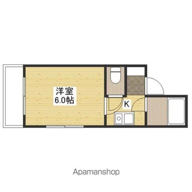 サンライズ矢賀Ａ[1K/17.3m2]の間取図