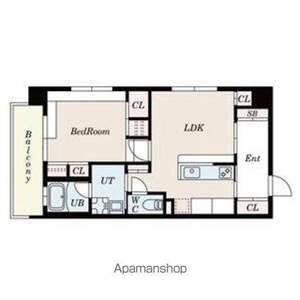ＳーＦＯＲＴ富士見台[1LDK/44.25m2]の間取図
