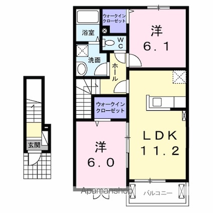 アバンダンス[2LDK/57.64m2]の間取図